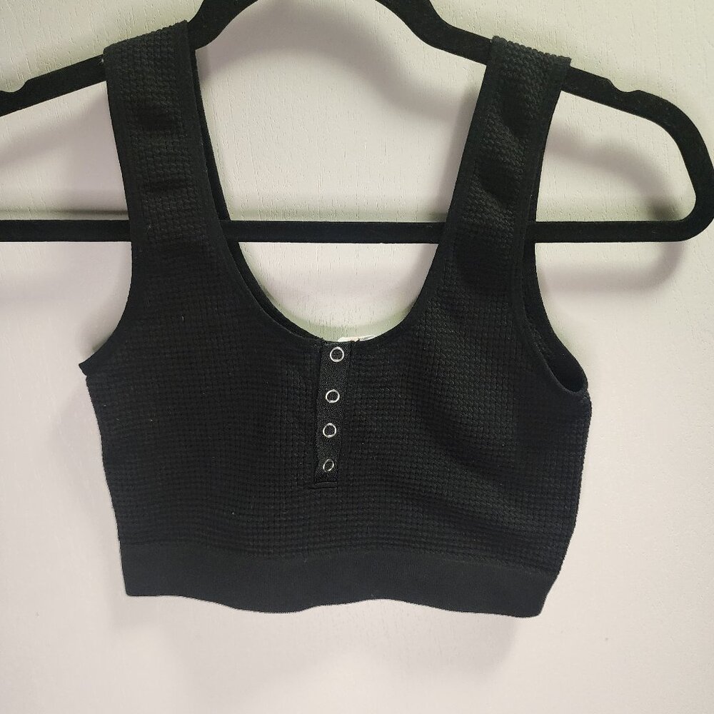 Colsie Black Bralette - Button Front, Size S